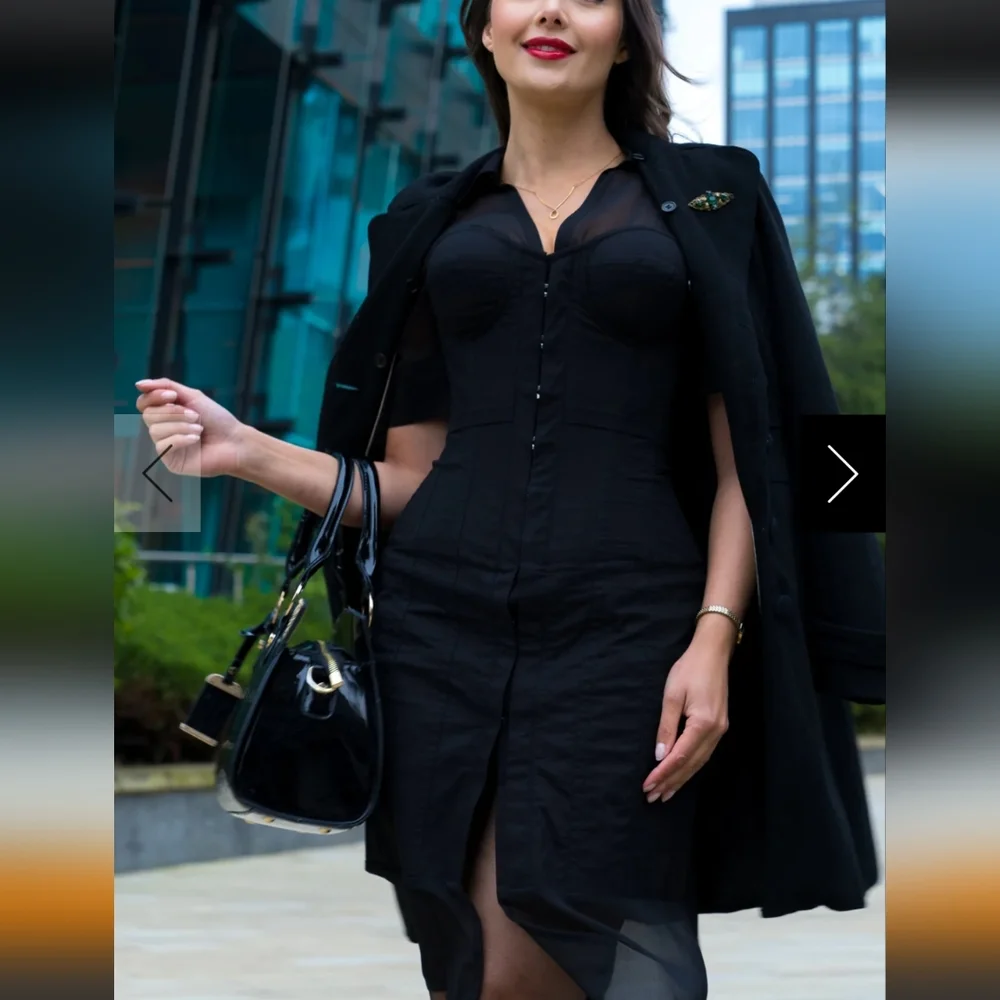 NWT Black Corset Dress - Picture 4 of 15